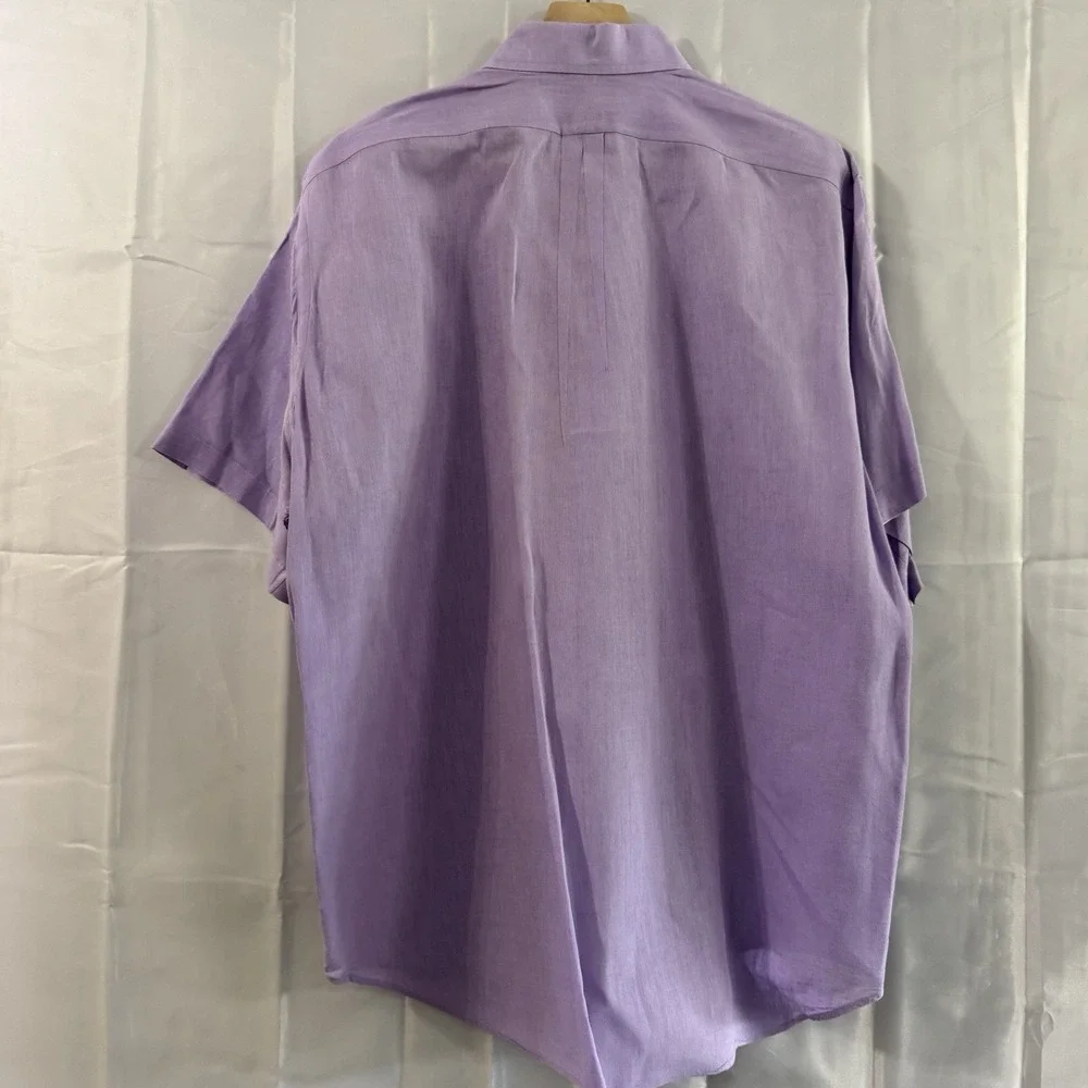 Polo Ralph Lauren 100% Linen Button Shirt Short Sleeve Purple XL Classic Fit